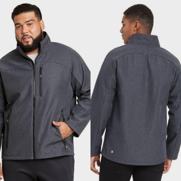 Men's Softshell Fleece Jacket All in Motion Heather Gray Size XL - Picture 1 of 11